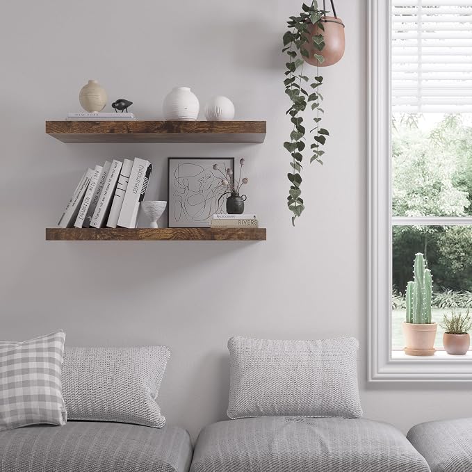 Floating Shelf, 30 in W x 12.75 in D x 2 in H Wooden Floating Wall Shelf - Image 5