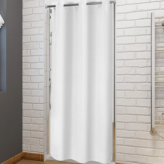 River Dream No Hook Stall Shower Curtain Microfiber Fabric - Image 7