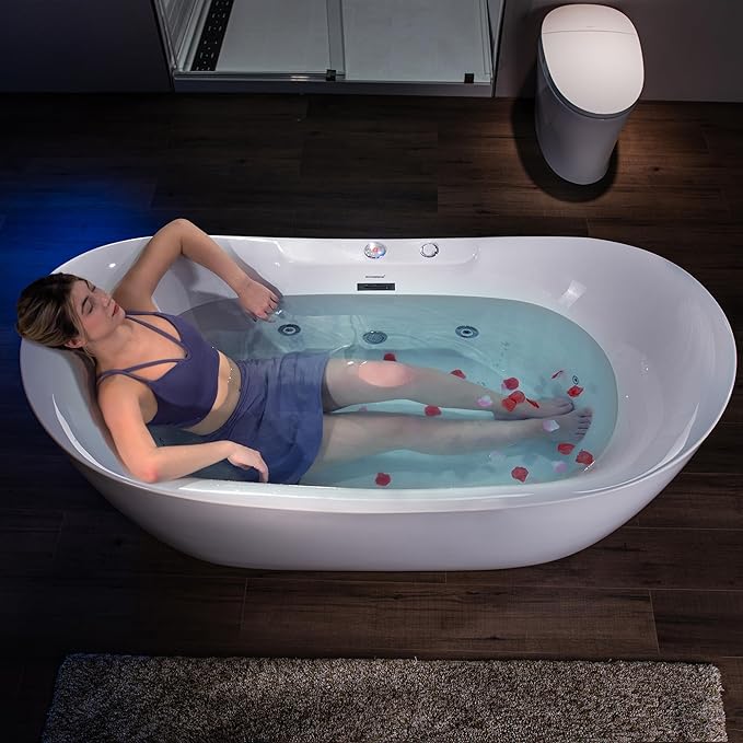 WOODBRIDGE 72" x 35-3/8" Whirlpool Water Jetted and Air Bubble Freestanding - Image 3