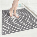 Anti Slip Shower Mat with Suction Cups, 27x27 Inch Quick Drain TPE Non Slip by EIVINJE