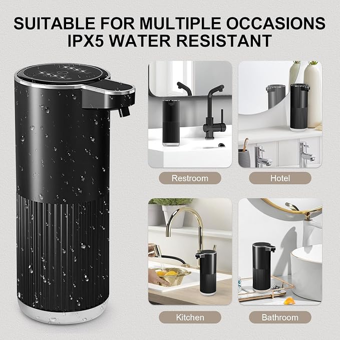 GuDoQi Automatic Touchless Foaming Soap Dispenser, 4-Level Adjustable Foam - Image 7