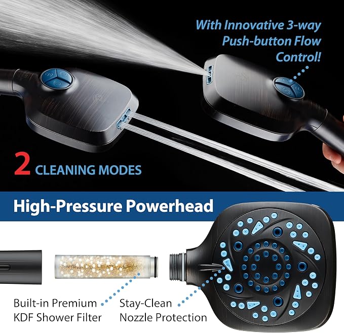 AquaCare High Pressure 10 Spray Mode Filtered Showerhead - Image 5