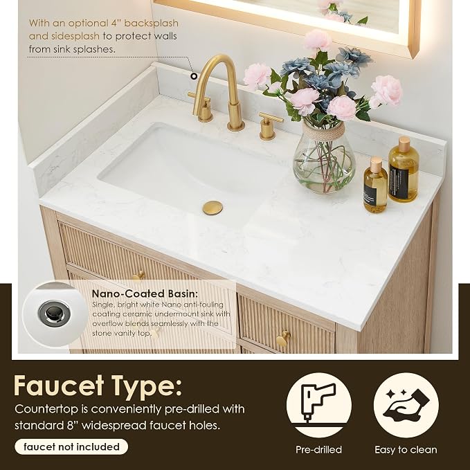 ALTAIR 36 Bathroom Vanity with Sink Mordern Freestanding Single Vanities Large - Image 6
