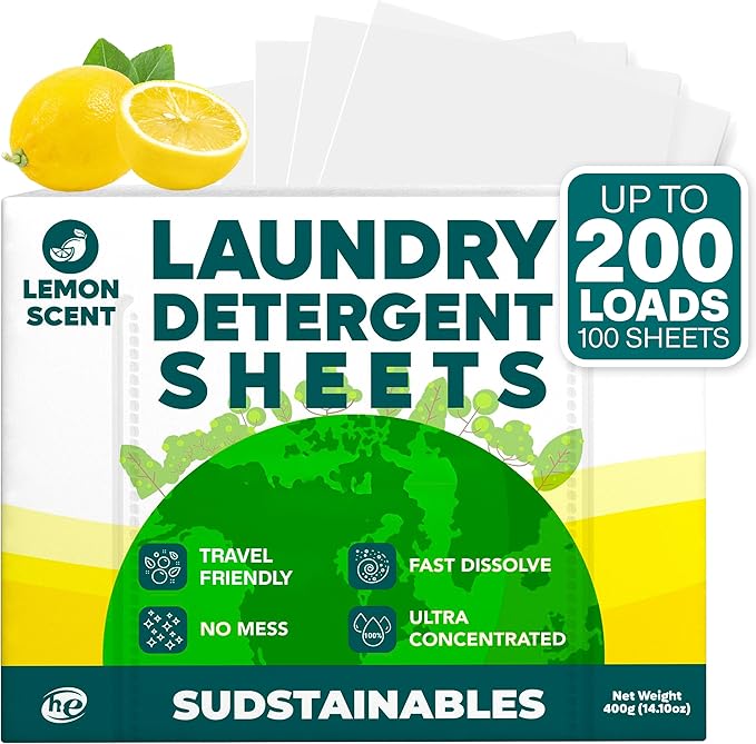 Sudstainables Laundry Detergent Sheets 200 Loads – Dissolvable Laundry Sheet by Sudstainables