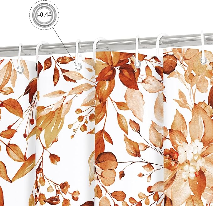 Gibelle Extra Long Shower Curtain 72 x 84, Fall Watercolor Plant Eucalyptus - Image 5