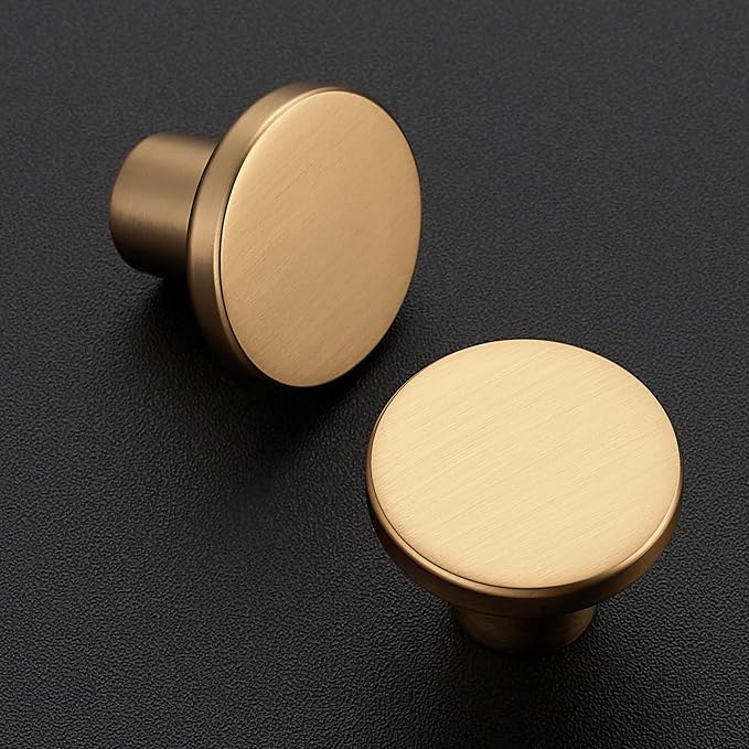 Ravinte 1 Pack Cabinet Knobs Champagne Bronze Kitchen Cabinet Knobs Round - Image 2