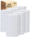 GOLD TEXTILES 60 Pack Economy White Washcloths Set by GOLDTEXTILES