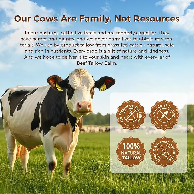 OUKEYA Beef Tallow for Face Nourishing Tallow & Honey Cream for Deep Hydration - Image 5
