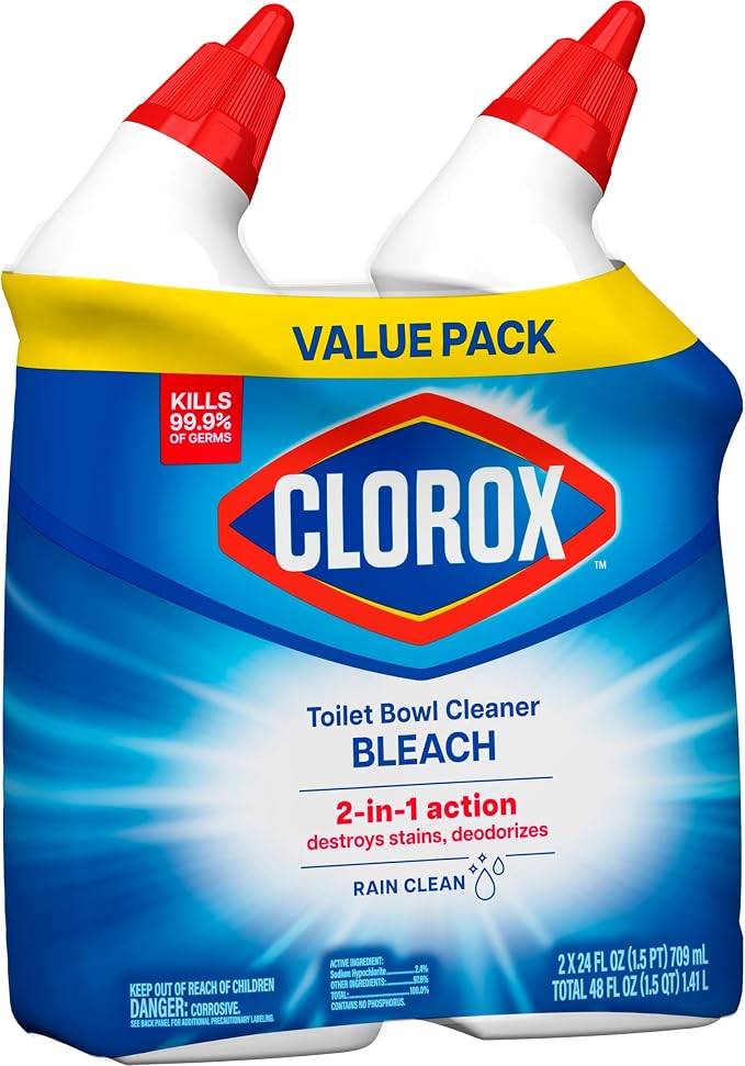 Clorox Toilet Bowl Cleaner Bleach, Rain Clean, 24 Fluid Ounces - Image 10