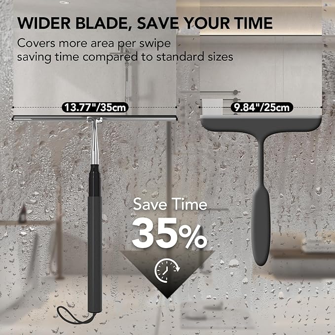 Shower Squeegee with Long Handle, 15-51" Telescopic Squeegee - Image 5