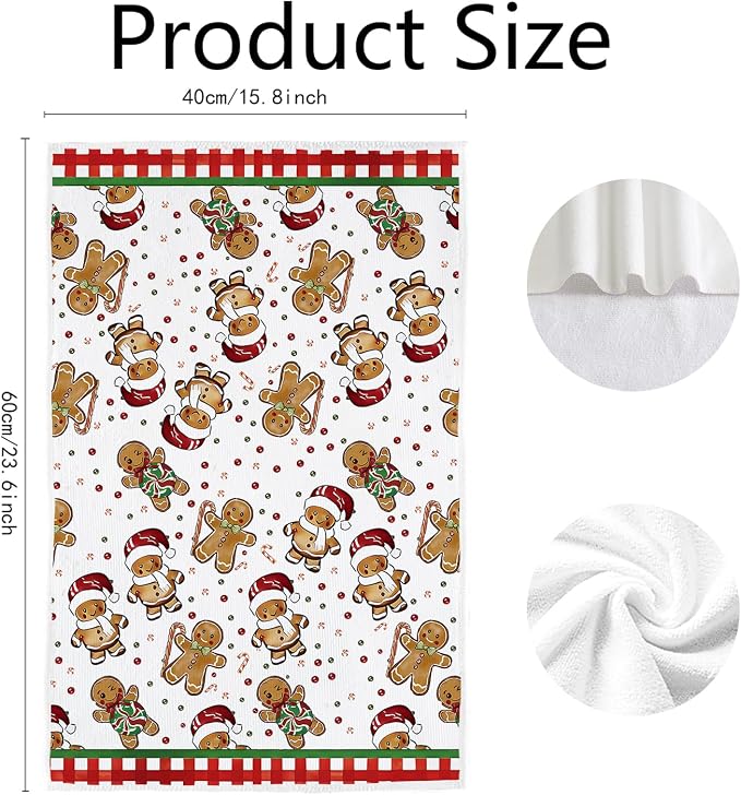 Cesqouc® 4pcs Hand Towels with Christmas Patterns : Santa Claus und Cute - Image 8