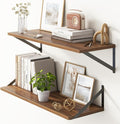 10 Inch Deep Floating Shelves, Walnut Floating Shelves 30 Inch Long, Rustic by FunMemories