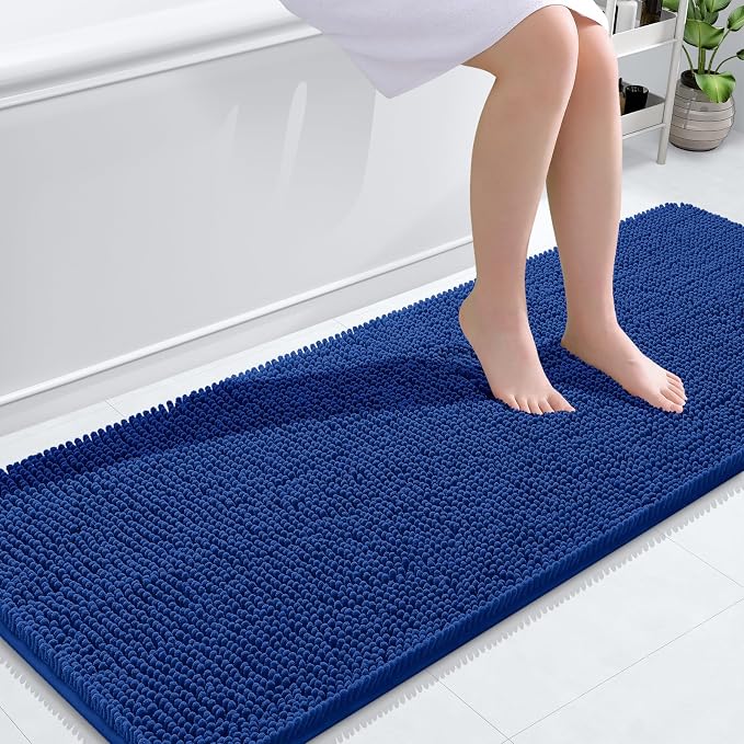 OLANLY Bathroom Rugs 59x24, Extra Soft Absorbent Chenille Bath Rugs, Rubber by OLANLY
