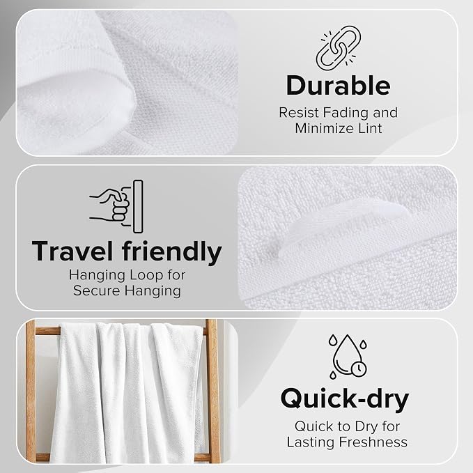 Comfort Spaces Turkish Bathroom Towel Set 6 Piece Luxury Bath Towel Set 2 Hand - Image 6