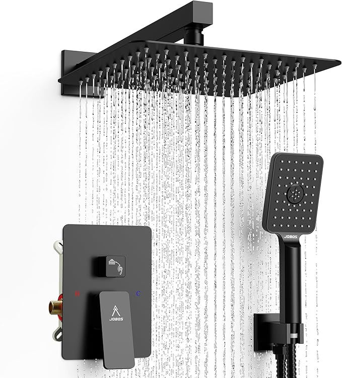 Rain Shower System 10IN Modern Brass Faucet Set by JQBQS
