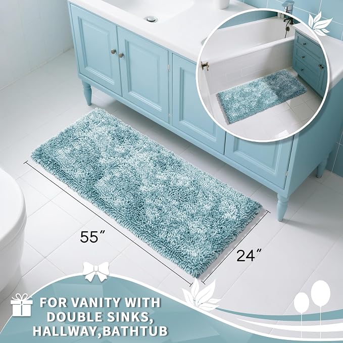 Yimobra Long Bathroom Rugs Runner 55x24 Inch, Extra Thick Soft Absorbent - Image 2
