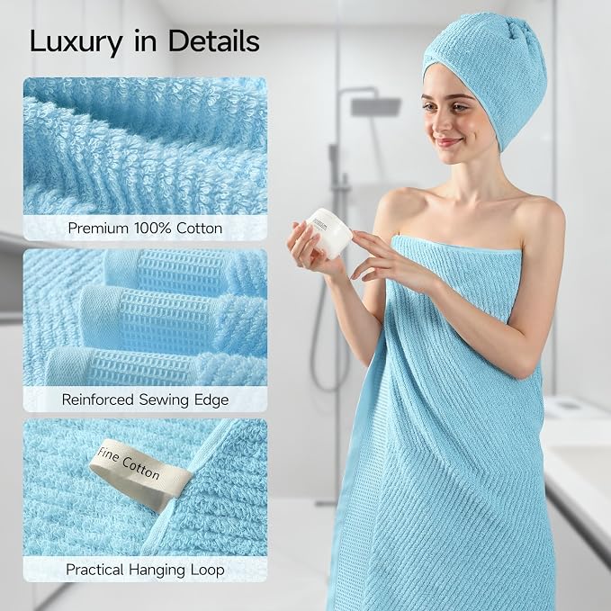 REDKISS Luxury Bath Towel Set of 8, 100% Cotton Bathroom Towels Set - Image 4