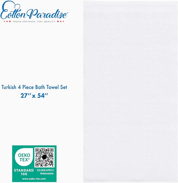 Cotton Paradise 4 Piece Turkish Bath Towels - Image 5