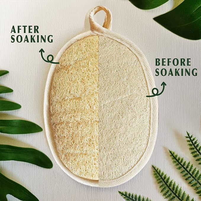 Natural Loofah Sponge Exfoliating Body Scrubber, Made - Image 2
