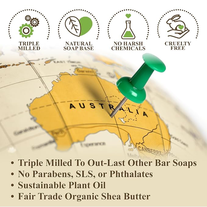 BELA Lemon Myrtle and Lemongrass Soap Bars 3.3 OZ French Triple Milled Bar Soap - Image 3