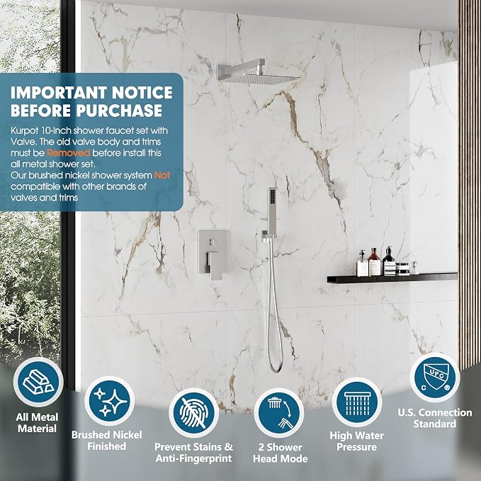 Shower System, Included 59'' Shower Hose, Shower Trim Kit and 2-IN-1 Diverter - Image 2