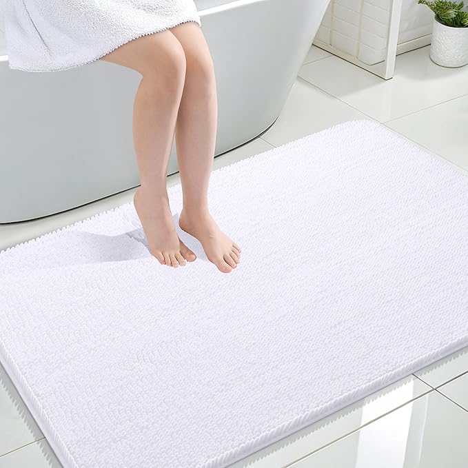 OLANLY Bathroom Rugs 44x32, Extra Soft Absorbent Chenille Bath Rugs, Rubber by OLANLY
