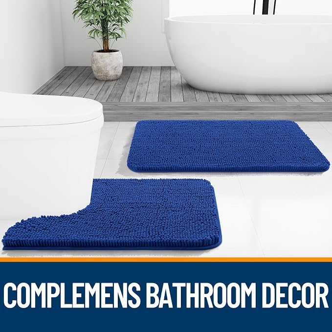 OLANLY Bathroom Rugs 70x46, Extra Soft Absorbent Chenille Bath Rugs, Rubber - Image 7