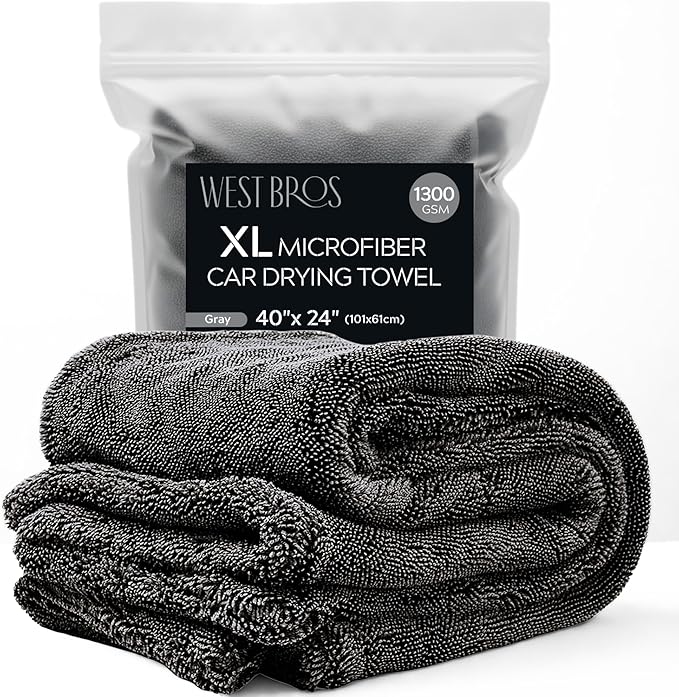 XL Car Drying Towel, 1300 GSM Professional Car Towel by WESTBROS