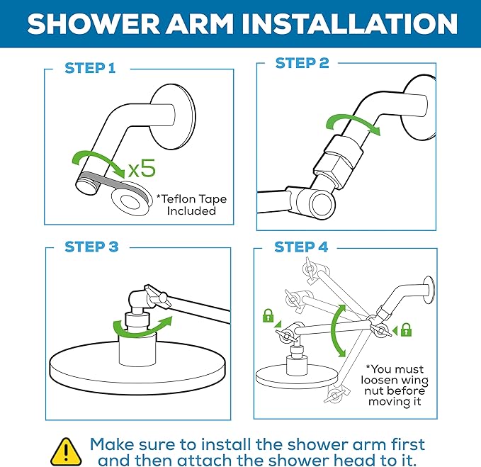 SparkPod 11" Solid Brass Shower Head Extension Arm - Image 5