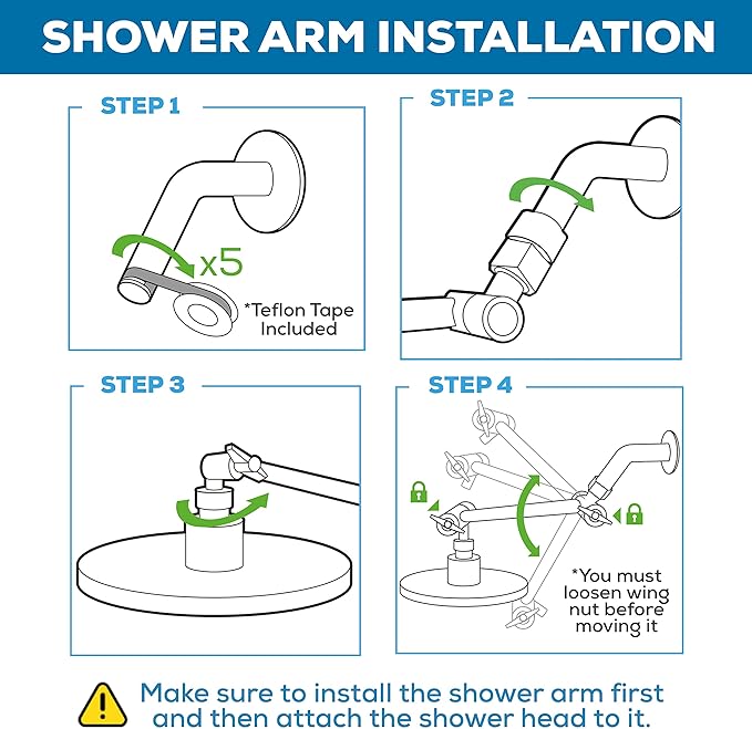 SparkPod 11" Solid Brass Shower Head Extension Arm - Image 5