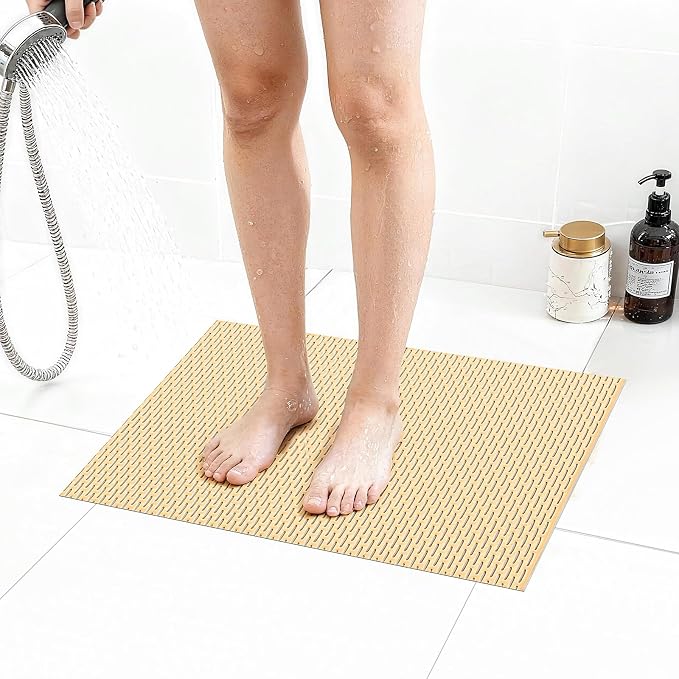 Extra Large Non-Slip Shower Mat, Fast-Dry PVC Bath Stall Tub Mat, Drain-Hole by Unknown