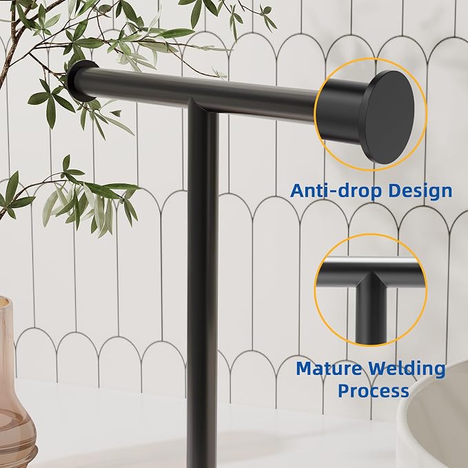 RUACQ T-Shape Hand Towel Holder Stand, Weighted Base Towel Rack, 304 Stainless - Image 5