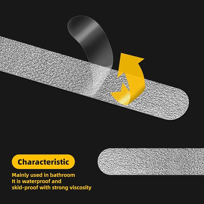 20-Pack Clear Bathtub Stickers Non-Slip, Long-Strip Shower Treads - Image 3