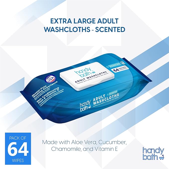 Handybath Adult Washcloths Scented, Extra Large Cleaning Wipes - Image 3