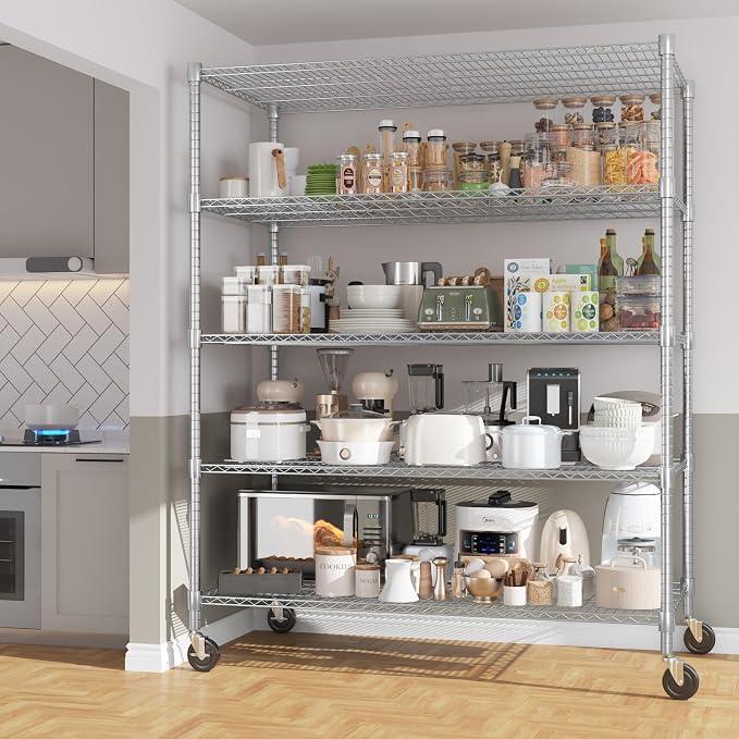 Homdox 5 Tier Heavy Duty Metal Shelves, Storage Racks and Shelving - Image 2