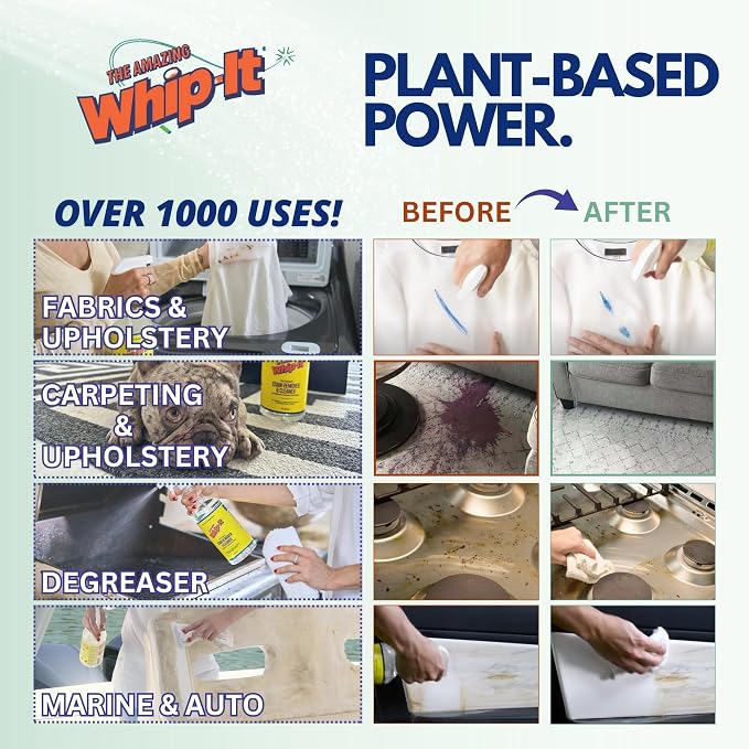 Whip-It Stain Remover and Concentrate Kit, 2-32oz Concentrates & 1-32 OZ Pro - Image 2