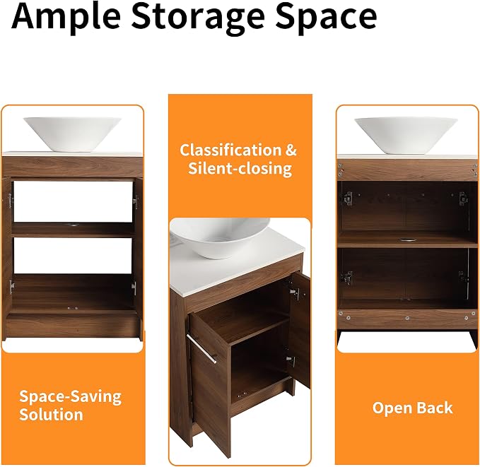 24 Inch Bathroom Vanity with Sink, Mordern Bathroom Vanity, Single Sink - Image 6