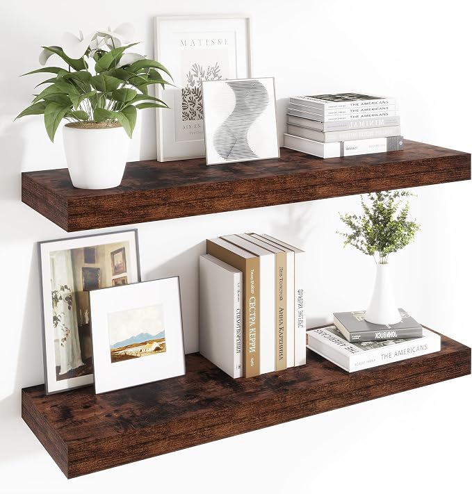Heimlove 12 Inch Deep Floating Shelves, 48 x 12 inches Long Wall Shelf - Image 7