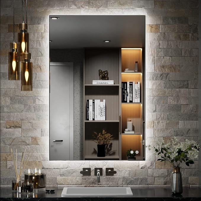 TETOTE 24 x 36 Inch LED Mirror Backlit Bathroom, Anti-Fog Mirror by TETOTE