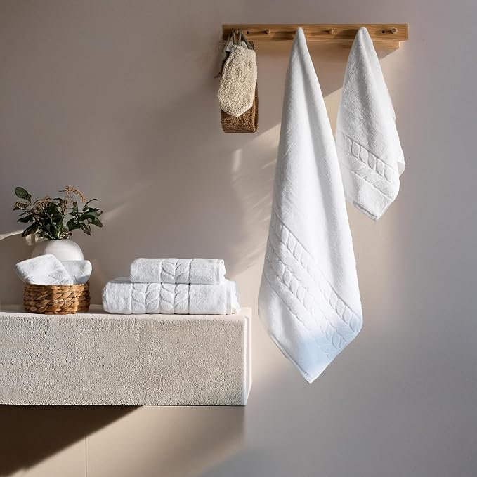 BAGNO MILANO Organic Turkish Cotton Bath Towels, Luxury Jacquard Collection - Image 2