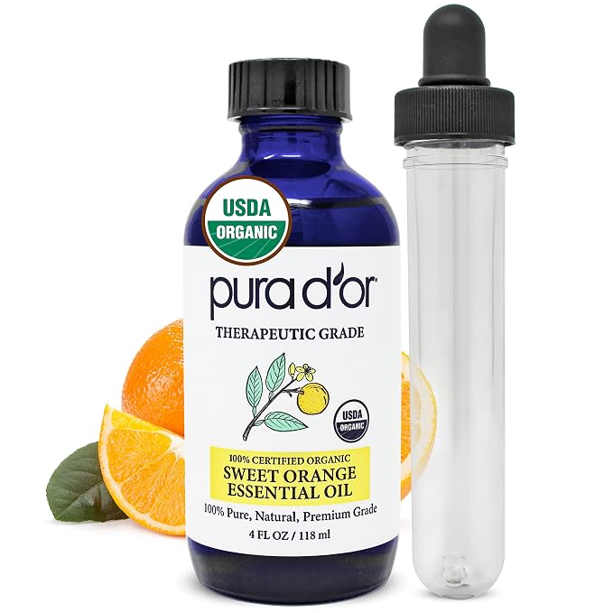 PURA D'OR Organic Sweet Orange Essential Oil 100% Pure & Natural Therapeutic by PURADOR