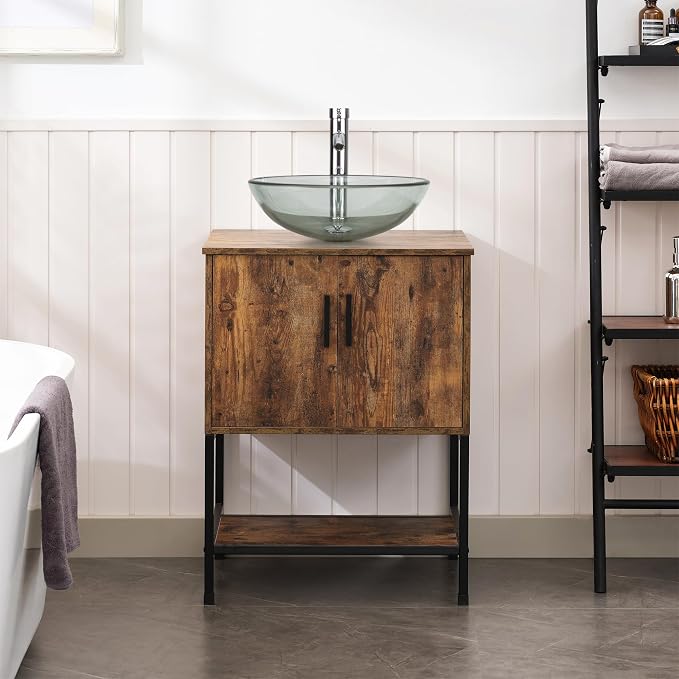 UEV 24" Antique Bathroom Vanity, Dark Brown Bathroom Vanity Set - Image 4
