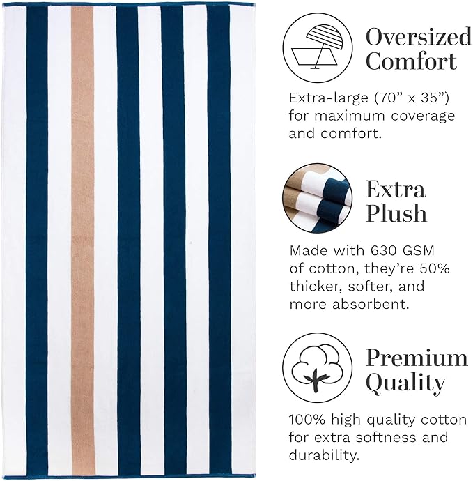 Laguna Beach Textile Co. Striped Cabana Beach Towel - Image 3