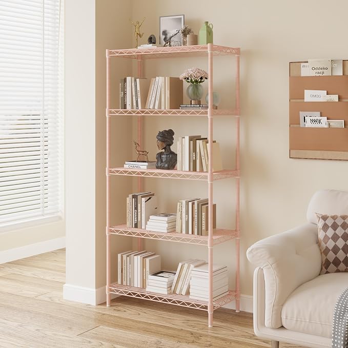 5 Tier Storage Racks Shelving, Heavy Steel Pantry Shelves, Adjustable Wire by Unknown