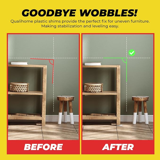 Plastic Shim Wedge Set Nonslip Furniture Levelers Combo Kit 6 Rigid and 6 - Image 2