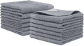100% Cotton Washcloths Set 13” x 13” | Dark Grey Towels | Set of 18 Ultra Soft by Weidemans