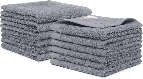 100% Cotton Washcloths Set 13” x 13” | Dark Grey Towels | Set of 24 Ultra Soft - Image 2