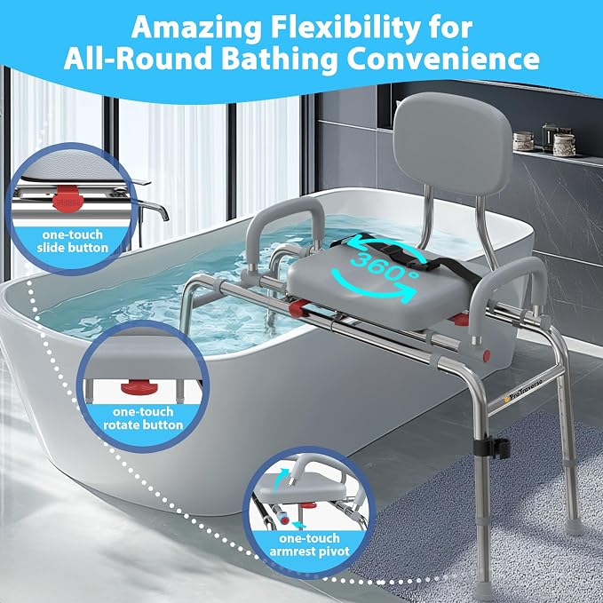Sliding Shower Chair Tub Transfer Bench - Image 3