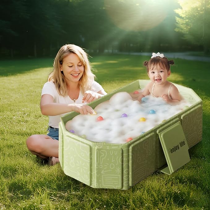 Toddler Bath Tub for Shower, Portable Baby Bathtub, Foldable Kids Bathtub – - Image 2