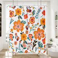 Bohemian Shower Curtain, Boho Floral Print Water Repellent Polyester Fabric by WCWahChunshowercurtains